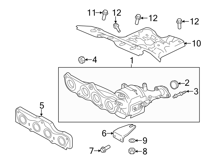 Diagram EXHAUST SYSTEM. MANIFOLD. for your Mazda