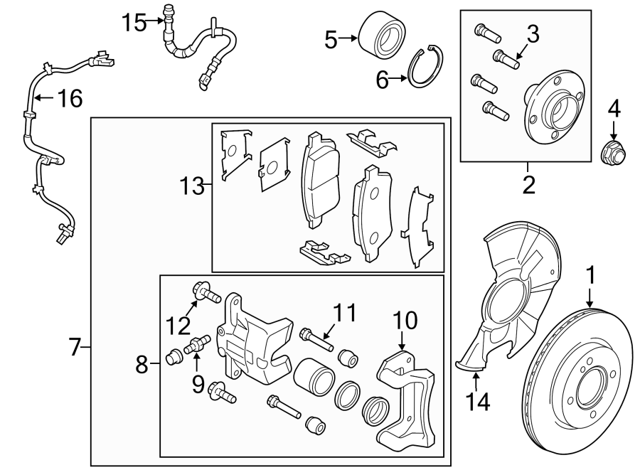 Diagram FRONT SUSPENSION. BRAKE COMPONENTS. for your 2013 Mazda CX-5   