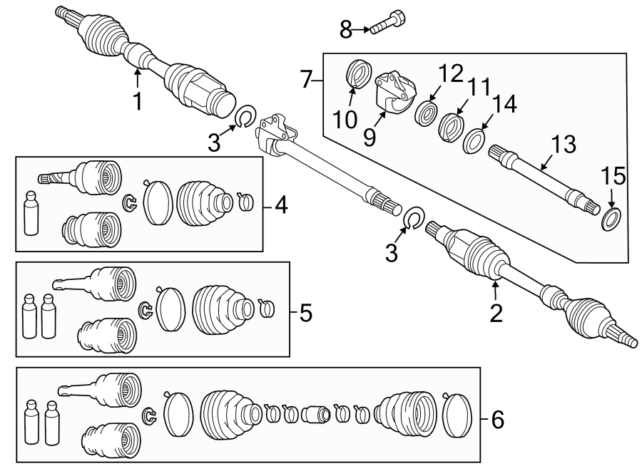 Diagram FRONT SUSPENSION. DRIVE AXLES. for your 2016 Mazda CX-5 2.5L SKYACTIV A/T AWD Grand Touring Sport Utility 