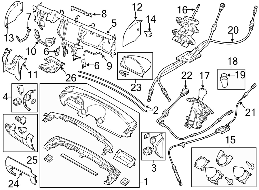 Diagram INSTRUMENT PANEL. for your Mazda 2  