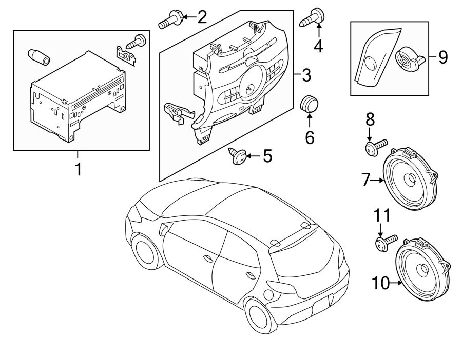 Diagram INSTRUMENT PANEL. SOUND SYSTEM. for your 2007 Mazda MX-5 Miata   