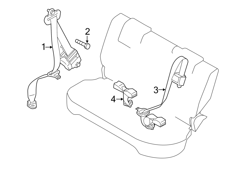 Diagram RESTRAINT SYSTEMS. REAR SEAT BELTS. for your 2007 Mazda CX-7   