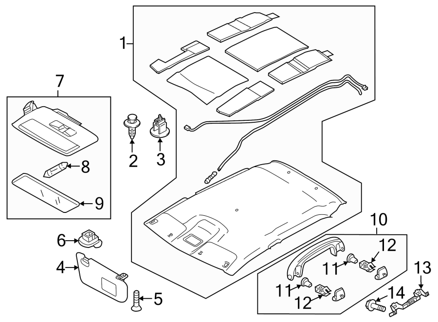 Diagram ROOF. INTERIOR TRIM. for your 2013 Mazda MX-5 Miata 2.0L A/T Sport Convertible 