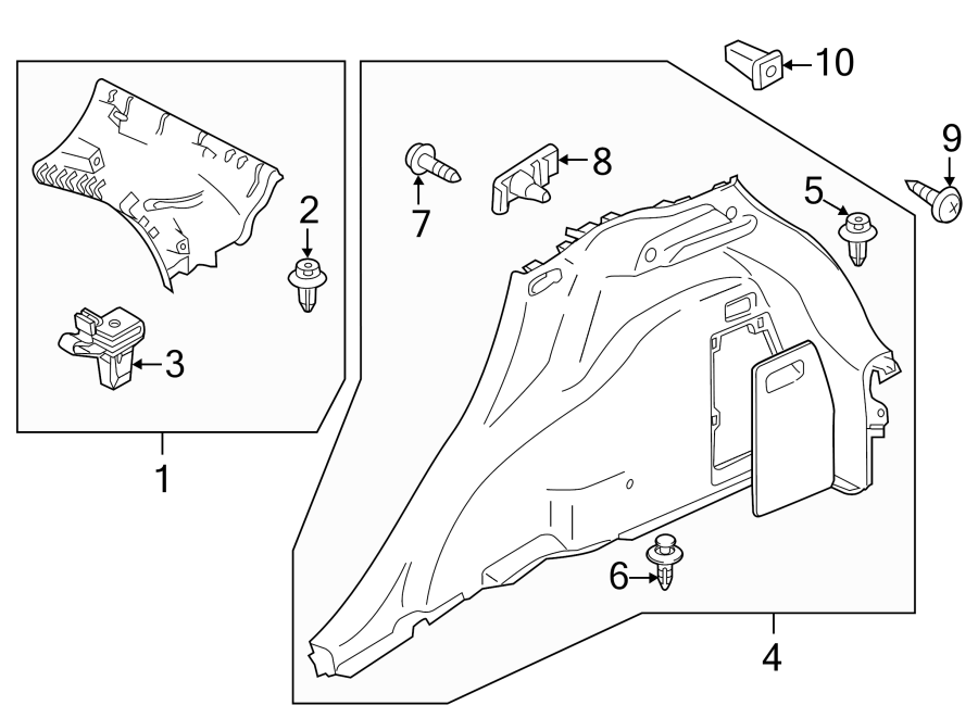 Diagram QUARTER PANEL. INTERIOR TRIM. for your 2019 Mazda MX-5 Miata   