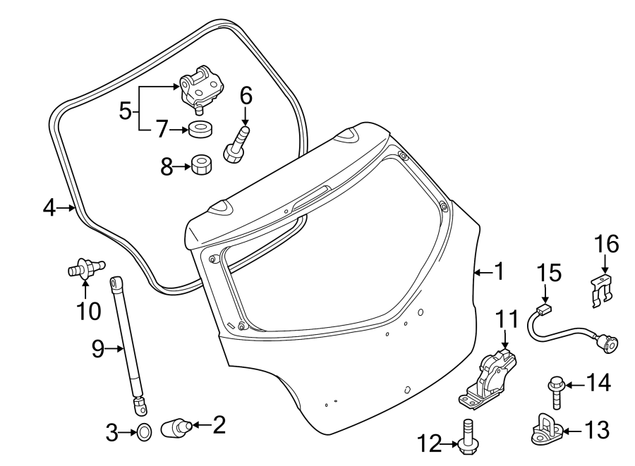 Diagram LIFT GATE. for your 2023 Mazda MX-5 Miata  RF Club Convertible 