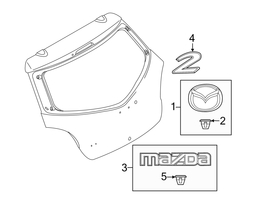 Diagram LIFT GATE. EXTERIOR TRIM. for your 2016 Mazda MX-5 Miata   