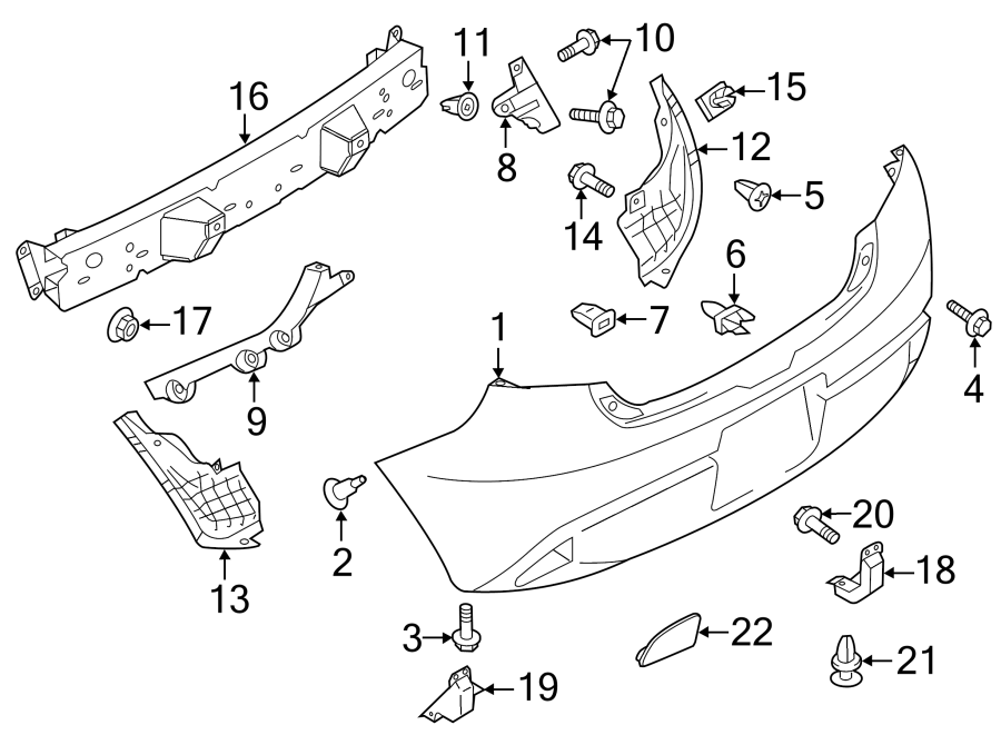 Diagram REAR BUMPER. BUMPER & COMPONENTS. for your Mazda