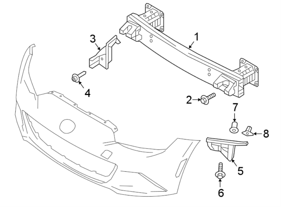 Diagram FRONT BUMPER & GRILLE. BUMPER & COMPONENTS. for your Mazda