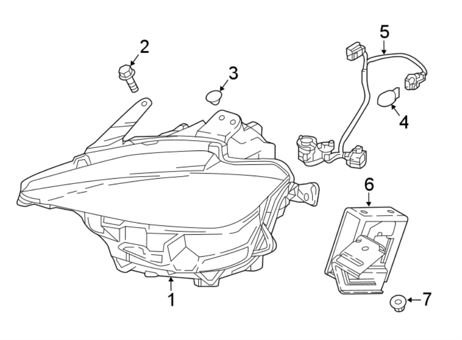 Diagram FRONT LAMPS. HEADLAMP COMPONENTS. for your 2018 Mazda 3  Sport Hatchback 