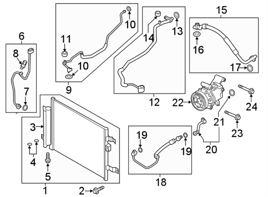 Diagram AIR CONDITIONER & HEATER. COMPRESSOR & LINES. CONDENSER. for your 2017 Mazda MX-5 Miata  Grand Touring Convertible 