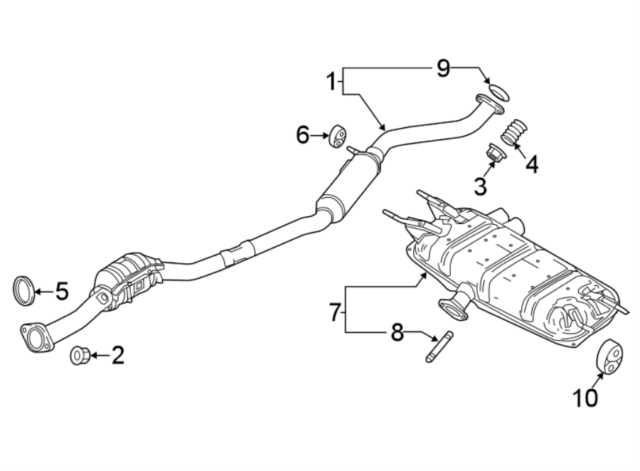 Diagram EXHAUST SYSTEM. EXHAUST COMPONENTS. for your Mazda