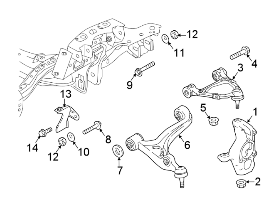 Diagram FRONT SUSPENSION. SUSPENSION COMPONENTS. for your 2023 Mazda CX-5  2.5 Turbo Sport Utility 