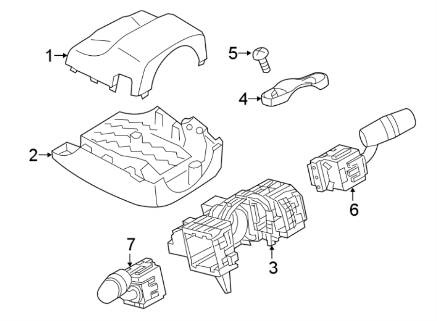 Diagram STEERING COLUMN. SHROUD. SWITCHES & LEVERS. for your 2021 Mazda MX-5 Miata  Club Convertible 