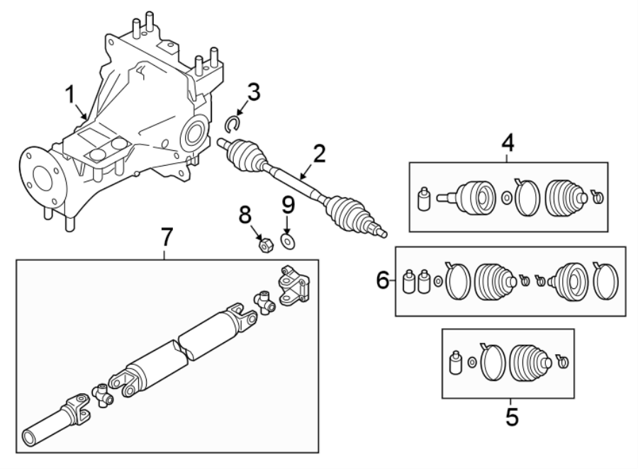 Diagram REAR SUSPENSION. AXLE & DIFFERENTIAL. for your 2022 Mazda CX-5   