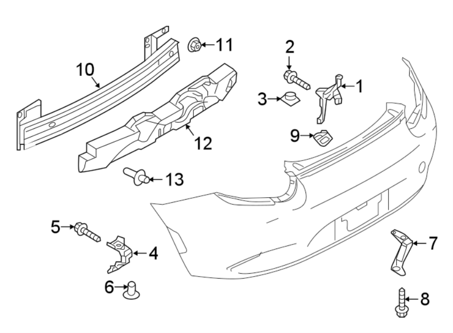 Diagram REAR BUMPER. BUMPER & COMPONENTS. for your 2018 Mazda MX-5 Miata  RF Grand Touring Convertible 