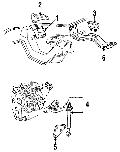 Diagram ENGINE & TRANS MOUNTING. for your 1998 Mazda Millenia   