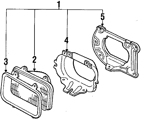 Diagram FRONT LAMPS. HEADLAMP COMPONENTS. for your Mazda