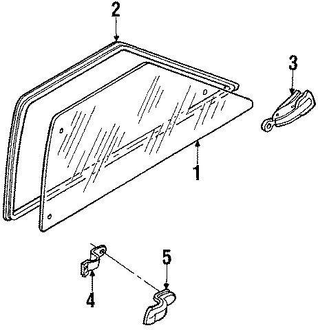 Diagram QUARTER PANEL. GLASS & HARDWARE. for your 1985 Mazda GLC  Base Hatchback 