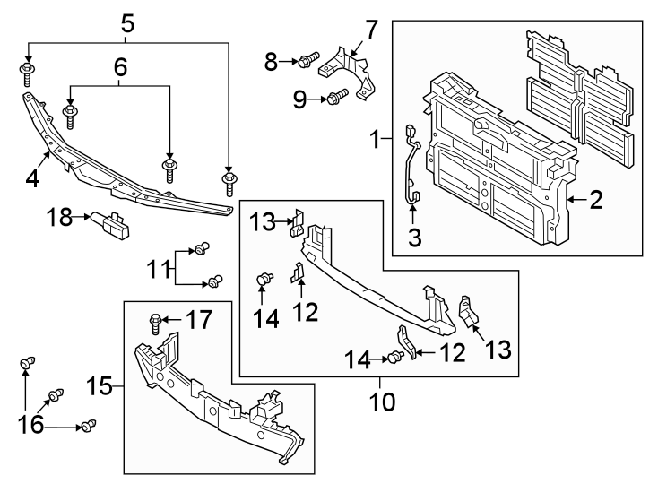 Diagram RADIATOR SUPPORT. for your Mazda