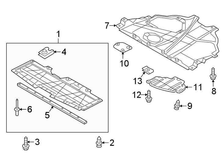 Diagram RADIATOR SUPPORT. SPLASH SHIELDS. for your 2021 Mazda 3   