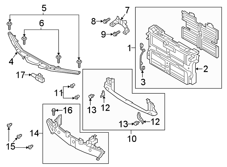 Diagram RADIATOR SUPPORT. for your 2023 Mazda 3   