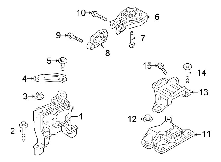 Diagram Engine / transaxle. Engine & TRANS mounting. for your 2021 Mazda CX-5  Carbon Edition Sport Utility 