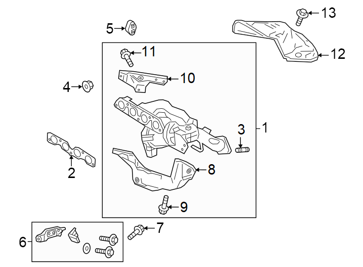 Diagram Exhaust system. Manifold. for your 2009 Mazda CX-7  Touring Sport Utility 