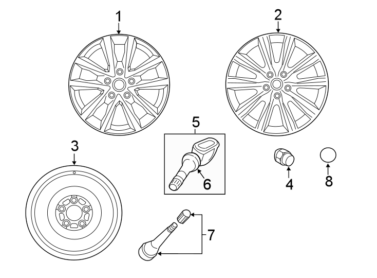 Diagram WHEELS. for your 2013 Mazda CX-5  Sport Sport Utility 