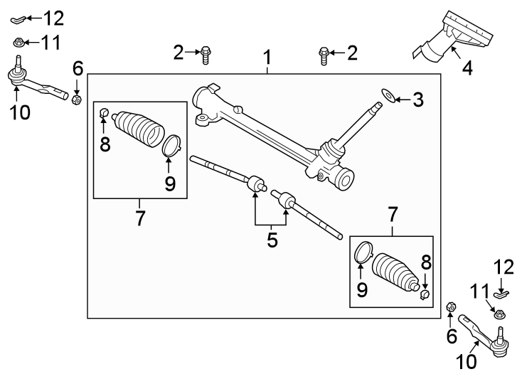 Diagram STEERING GEAR & LINKAGE. for your 2022 Mazda 3   