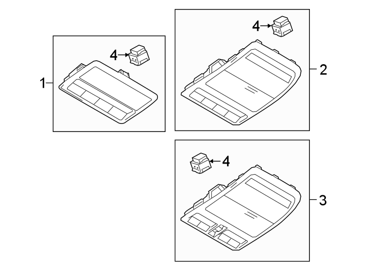 Diagram OVERHEAD CONSOLE. for your 2021 Mazda 3 2.5L SKYACTIV A/T FWD Select Sedan 