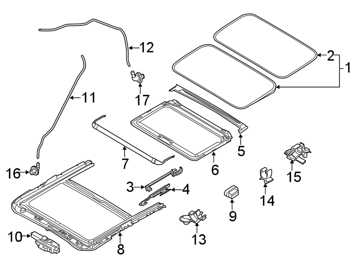Diagram SUNROOF. for your 2022 Mazda 3 2.5L SKYACTIV A/T FWD Premium Sedan 
