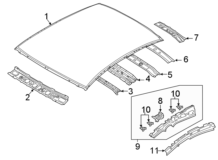 Diagram Roof & components. for your Mazda