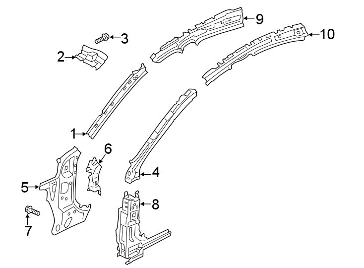 Diagram PILLARS. ROCKER & FLOOR. HINGE PILLAR. for your 2012 Mazda MX-5 Miata   