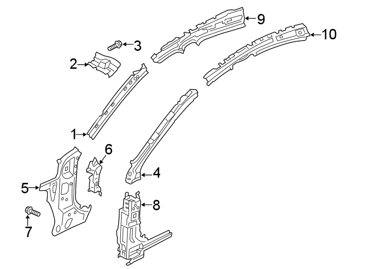 Diagram PILLARS. ROCKER & FLOOR. HINGE PILLAR. for your 2024 Mazda MX-5 Miata  Club Convertible 