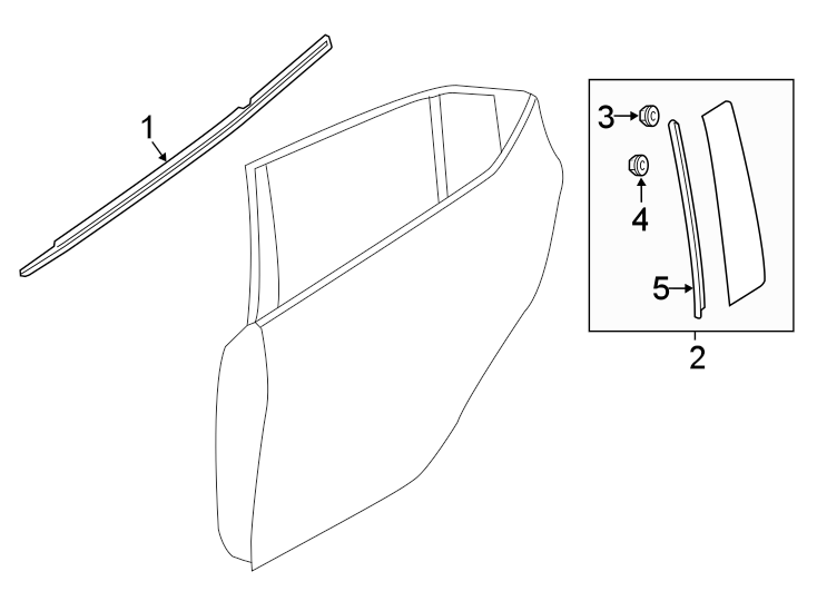 Diagram REAR DOOR. EXTERIOR TRIM. for your 2014 Mazda CX-9   