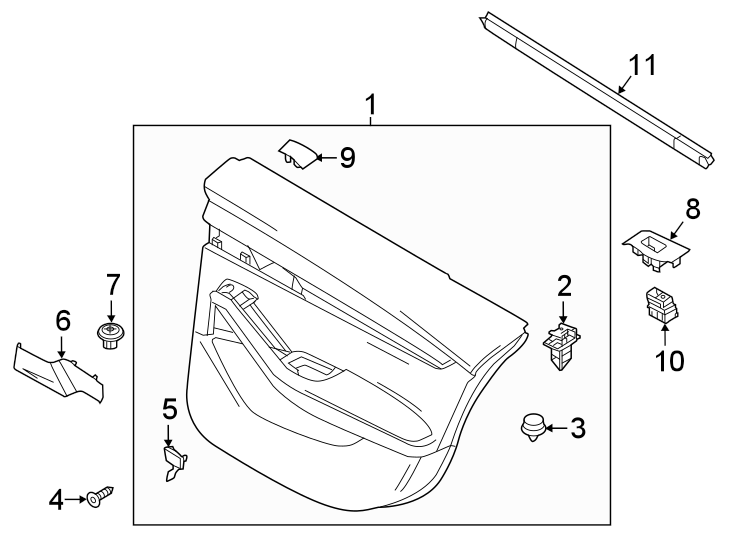 Diagram REAR DOOR. INTERIOR TRIM. for your 2023 Mazda 3  Premium Hatchback 