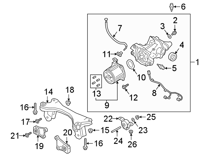 Diagram Rear suspension. Axle & differential. for your 2019 Mazda CX-5  Sport Sport Utility 