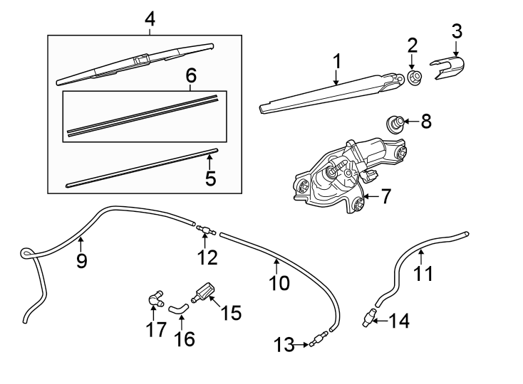 Diagram LIFT GATE. WIPER & WASHER COMPONENTS. for your 2016 Mazda CX-5   