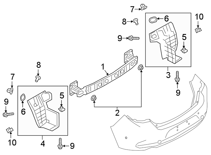 Diagram REAR BUMPER. BUMPER & COMPONENTS. for your 2021 Mazda 3   