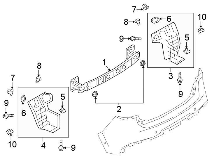 Diagram REAR BUMPER. BUMPER & COMPONENTS. for your Mazda