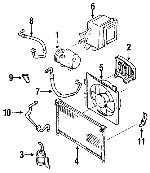 Diagram AIR CONDITIONER & HEATER. for your 1994 Mazda 626   