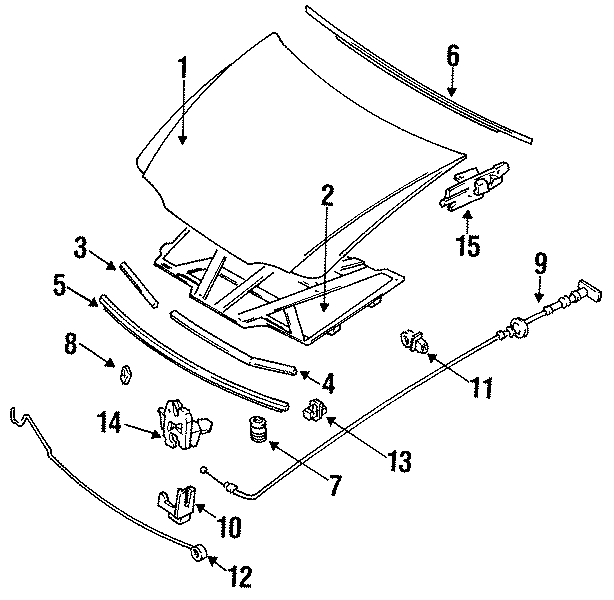 Diagram HOOD & COMPONENTS. for your 2011 Mazda MX-5 Miata   