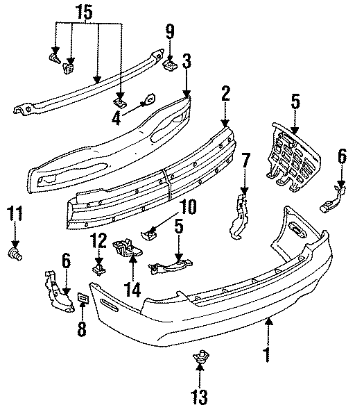 Diagram REAR BUMPER. BUMPER & COMPONENTS. for your 2007 Mazda B4000   