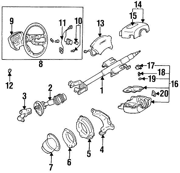 Diagram STEERING COLUMN & WHEEL. for your 2018 Mazda CX-5 2.5L SKYACTIV A/T FWD Grand Touring Sport Utility 