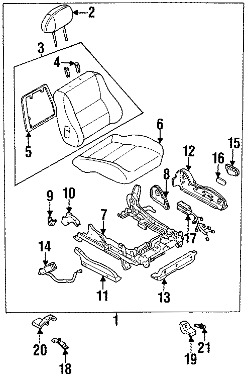 Diagram SEATS & TRACKS. SEAT COMPONENTS. for your 2012 Mazda CX-9   