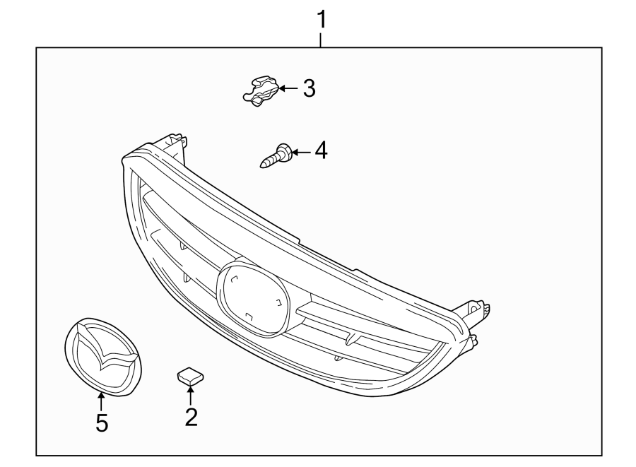 Diagram GRILLE & COMPONENTS. for your 2007 Mazda MX-5 Miata   