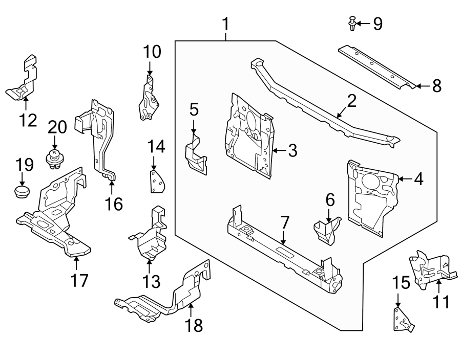 Diagram RADIATOR SUPPORT. for your 2018 Mazda CX-5   