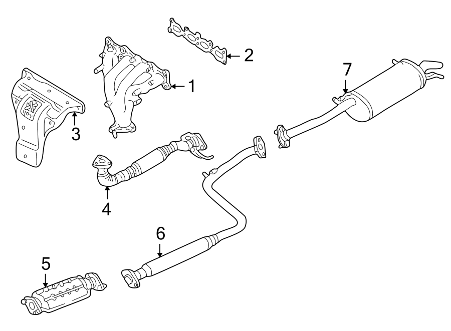 Diagram EXHAUST SYSTEM. EXHAUST COMPONENTS. for your 1993 Mazda Navajo   