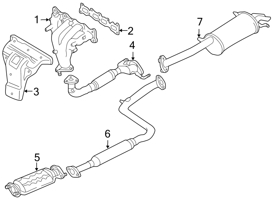 Diagram Exhaust system. for your 2002 Mazda 626   