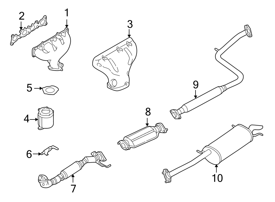 Diagram EXHAUST SYSTEM. EXHAUST COMPONENTS. for your Mazda 626  